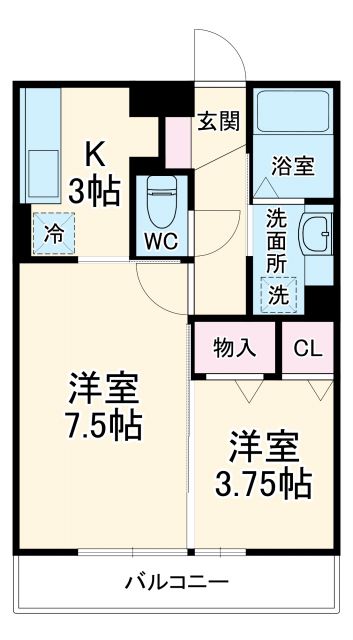 オペラハウス上大島　Ｂの間取り