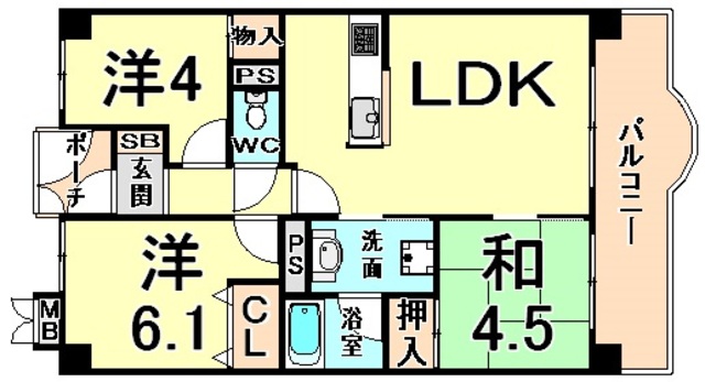 尼崎市昭和通のマンションの間取り