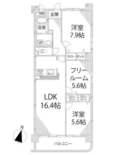 キャッスルコート国府寺町の間取り