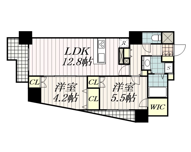 千葉市中央区中央のマンションの間取り