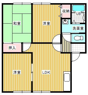 サンビレッジ葛原II　Ａ棟の間取り