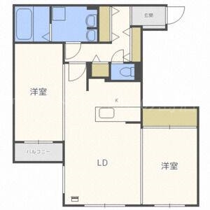 札幌市白石区菊水二条のマンションの間取り