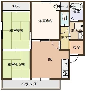 福知山市石原のアパートの間取り