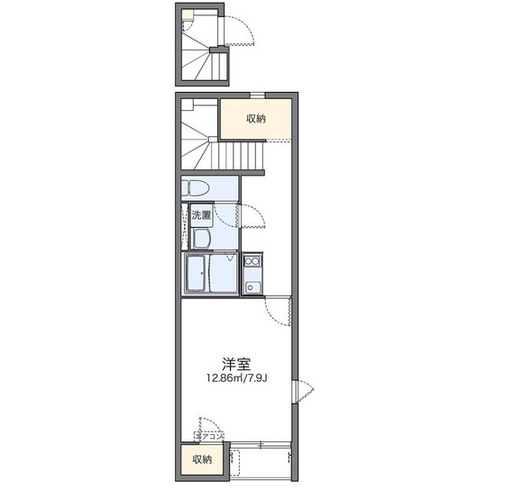 岡山市北区津島中のアパートの間取り