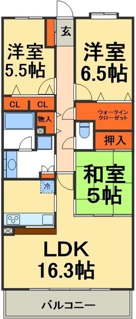 松戸市東松戸のマンションの間取り