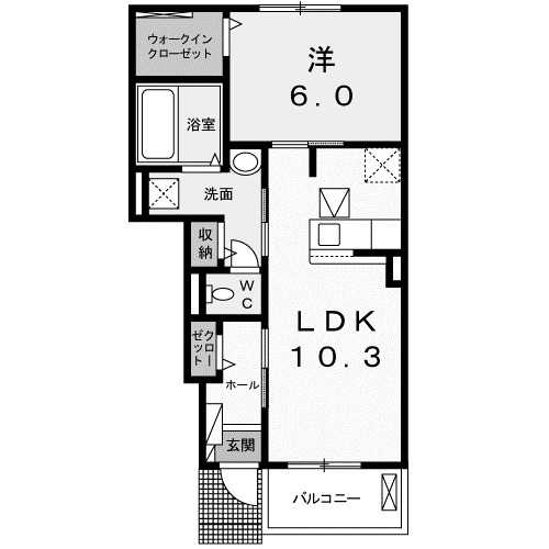 深谷市小前田のアパートの間取り