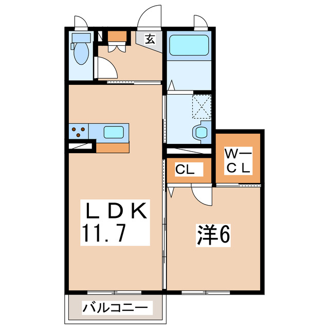 郡山市咲田のマンションの間取り