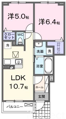 大網白里市駒込のアパートの間取り