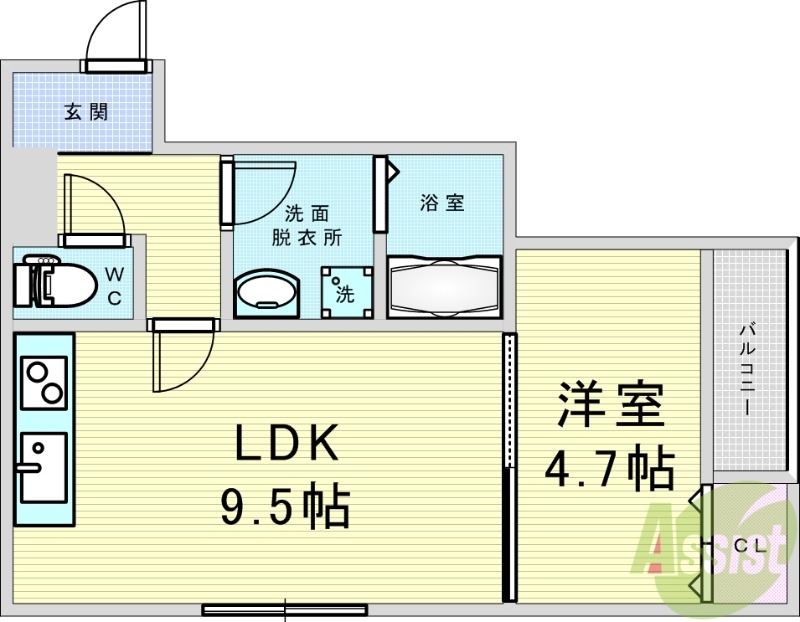 吹田市内本町のアパートの間取り