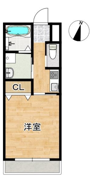 交野市私部のアパートの間取り