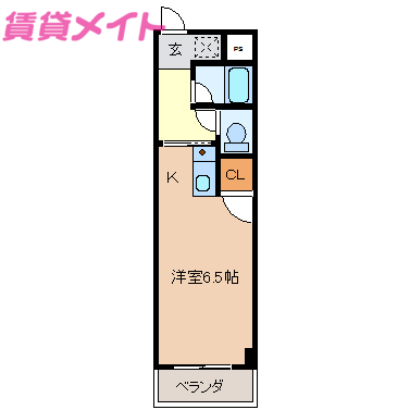 四日市市下海老町のマンションの間取り