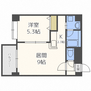 【札幌市白石区東札幌二条のマンションの間取り】