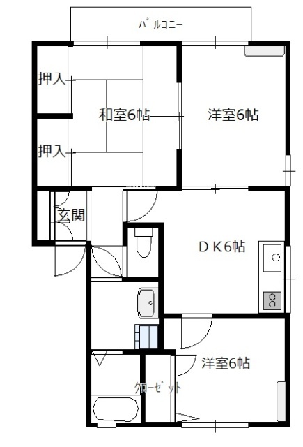 サニーハイツ　Ｂ棟の間取り