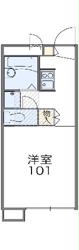 岡山市北区上中野のアパートの間取り