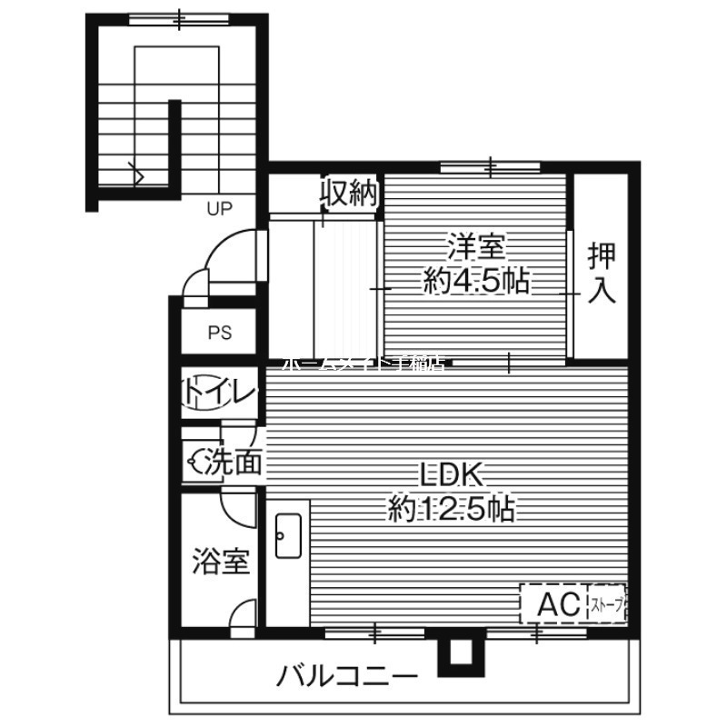 札幌市手稲区富丘一条のマンションの間取り