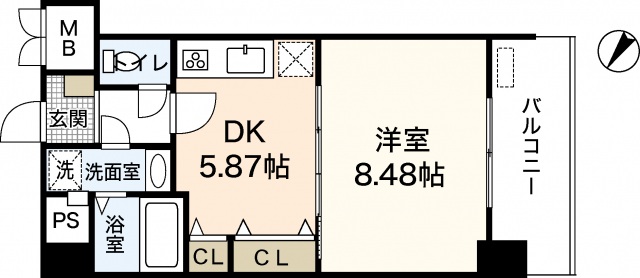 広島市中区東平塚町のマンションの間取り