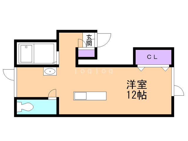 札幌市東区北十一条東のアパートの間取り