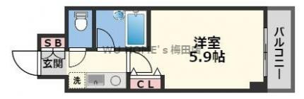 大阪市北区天満のマンションの間取り