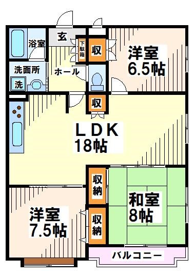 エレガント白糸台　当社管理物件の間取り