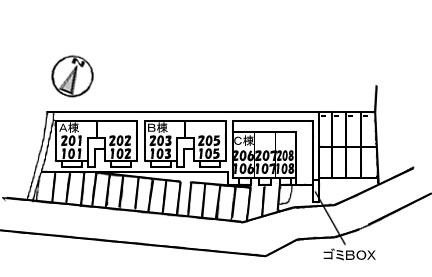 【松江市東奥谷町のアパートの駐車場】