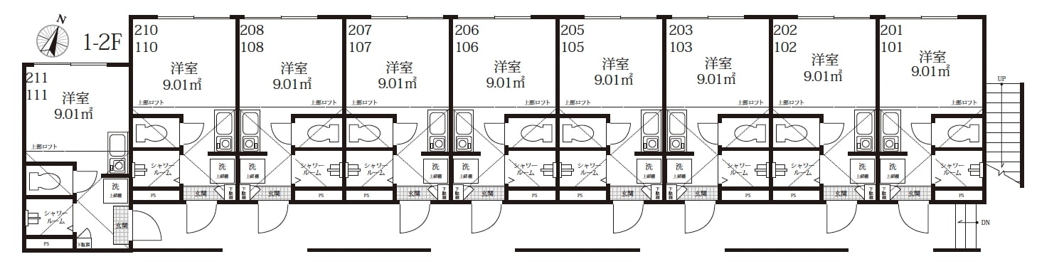 Ｓｈａｎｔｉ　Ｃａｓａ四谷若葉　２０３（業１００）の間取り