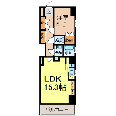 名古屋市中村区亀島のマンションの間取り