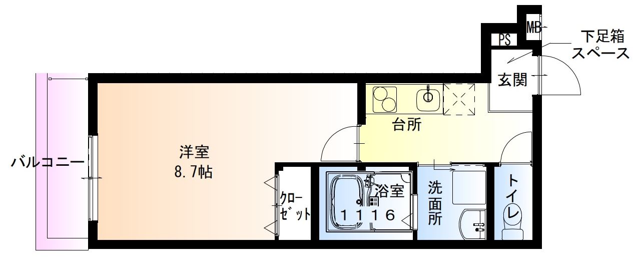 フジパレス助松町I番館の間取り