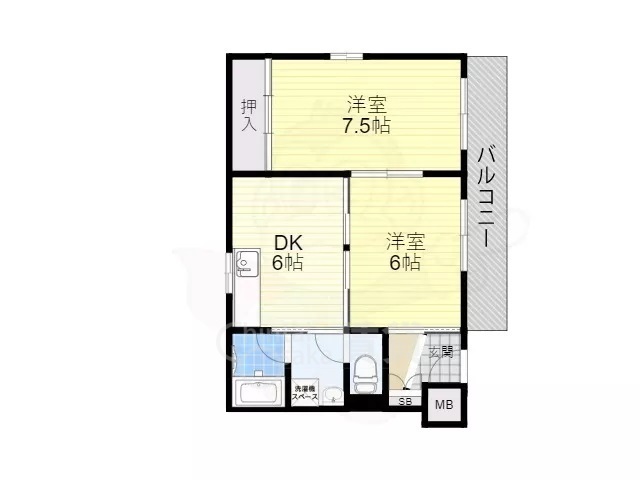 豊中市大黒町のマンションの間取り