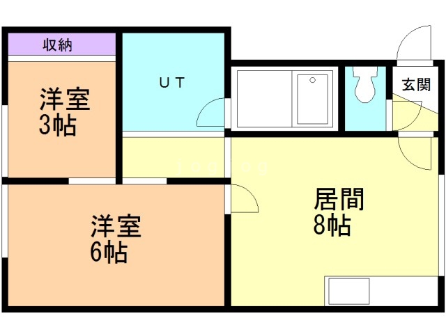 札幌市白石区中央一条のアパートの間取り