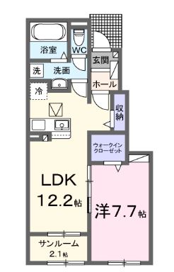 香南市野市町西野のアパートの間取り