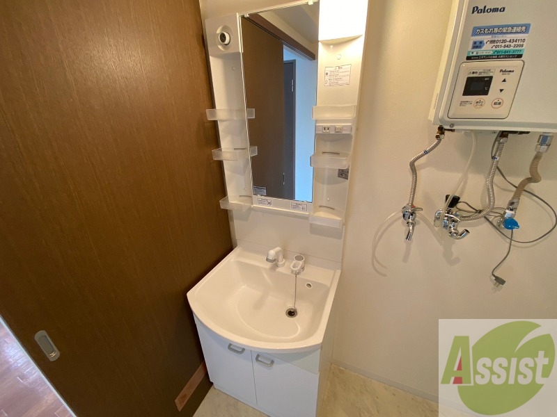 洗面設備　シャンプードレッサー。身支度はここでばっちりですね。