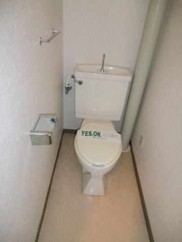 トイレ　洋式通常タイプのトイレでスペースに奥行きあり