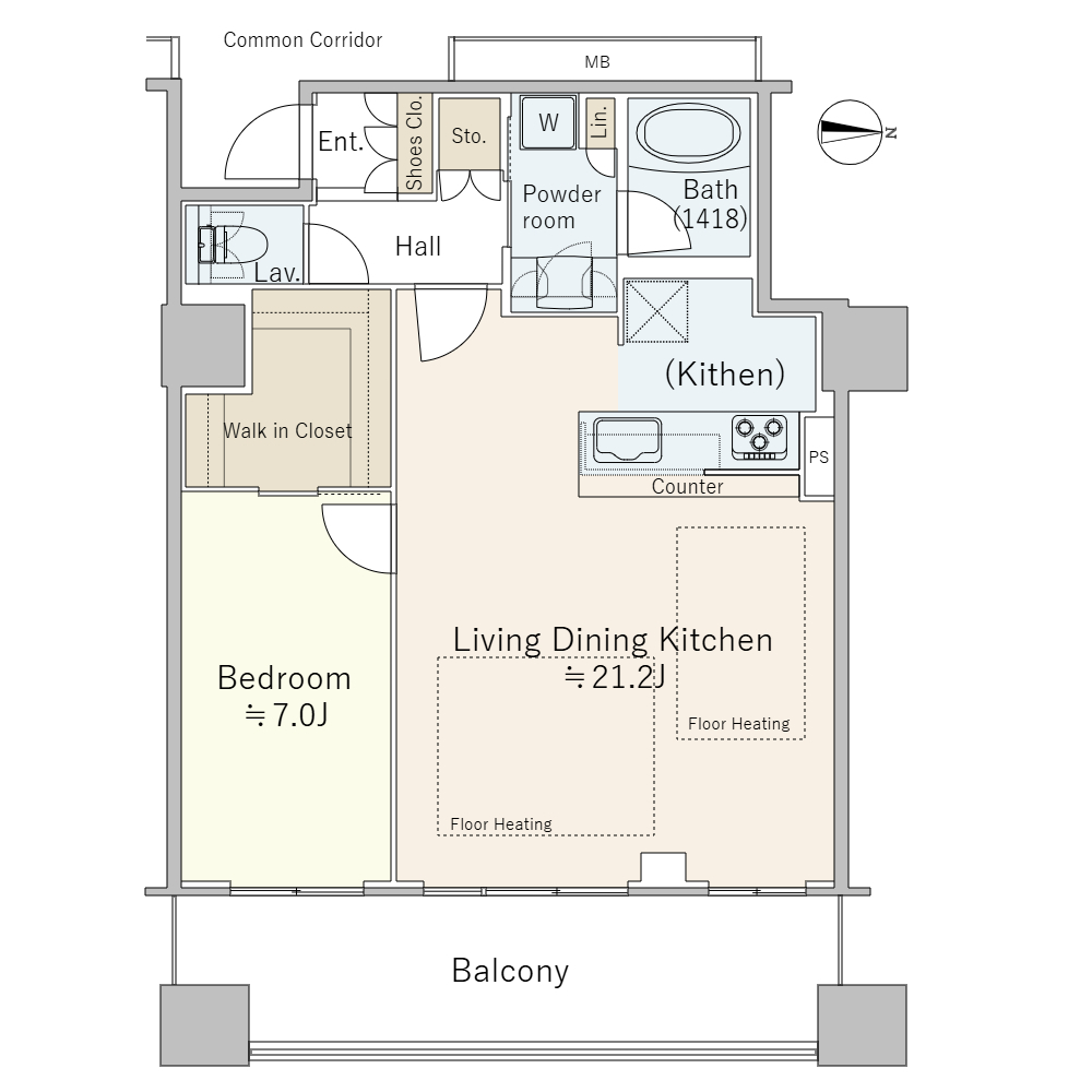 プレサンスレジェンド堺筋本町タワーの間取り