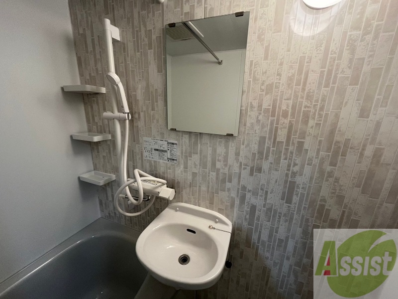 洗面設備　ユニットバス内の洗面台です。朝の身支度もスムーズです。