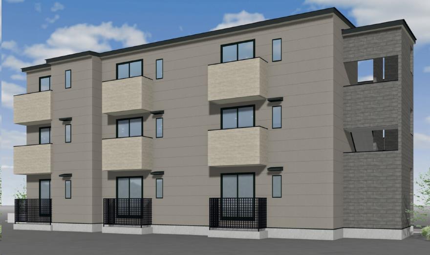 建物外観　「キャピタル三百人町Ａ棟」外観パース