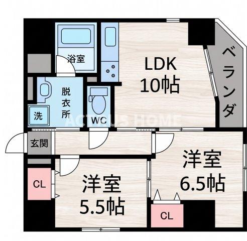 地下鉄谷町線 天王寺駅 徒歩5分 10階建 築7年の間取り写真