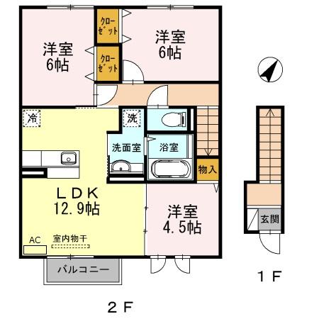 しんでれら・円山 C棟の間取り写真