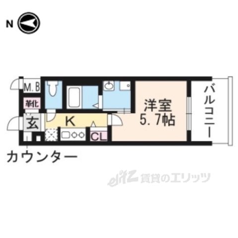 アクアプレイス京大北OXの間取り写真