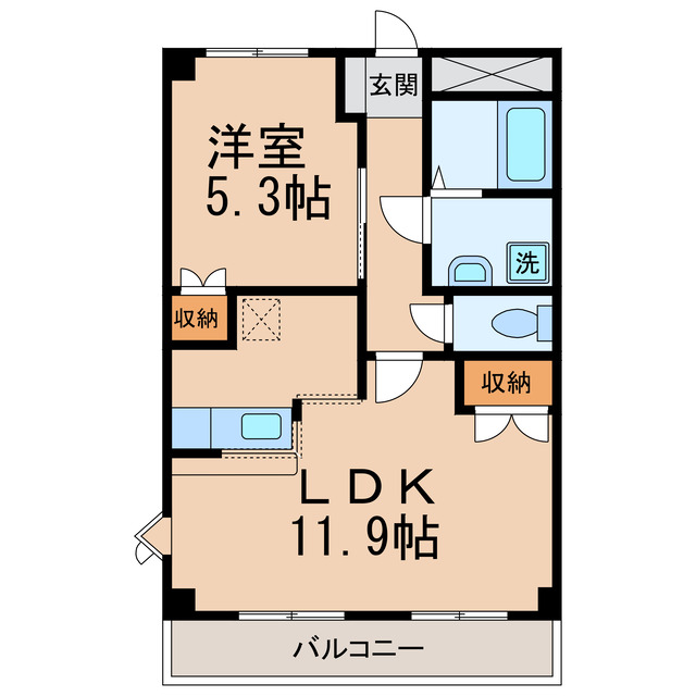 ＪＲ阪和線 六十谷駅 徒歩10分 2階建 築17年の間取り写真