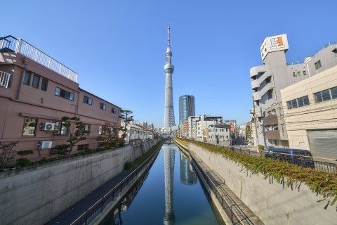 その他　北十間川に写る逆さスカイツリー01（その他）まで934m
