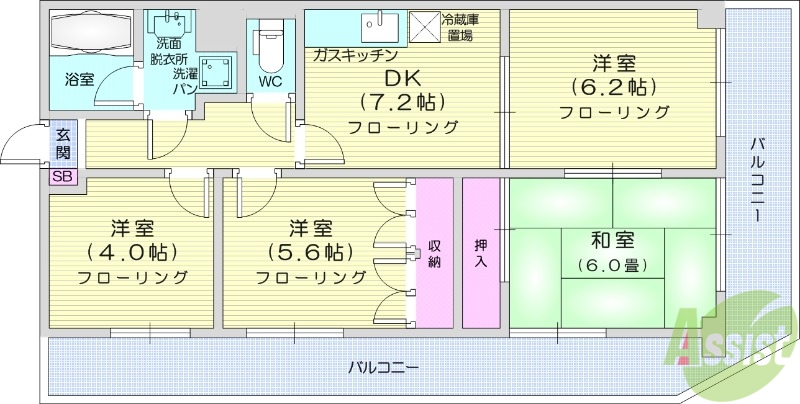 エスパシオ大町2の間取り写真