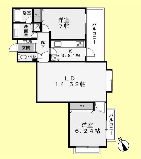 東急東横線 学芸大学駅 徒歩10分 3階建 築38年の間取り写真