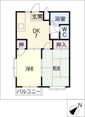 ハイツヤマサンの間取り写真