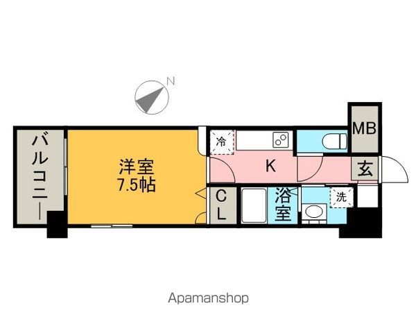 地下鉄空港線 祇園駅 徒歩3分 15階建 築21年の間取り写真