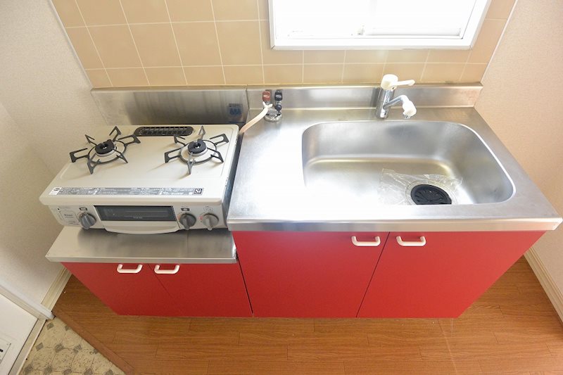 キッチン　2口ガスコンロ設置可能