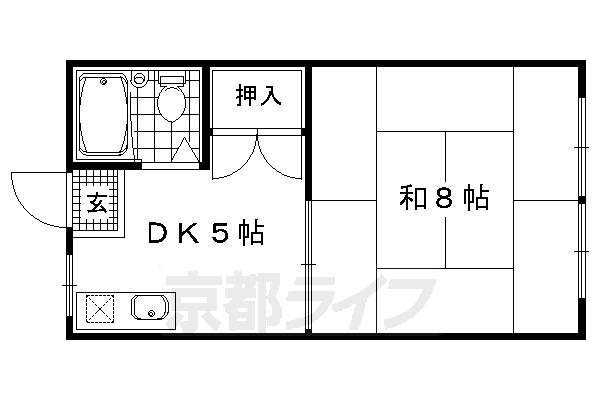 【京都市中京区壬生西大竹町のマンションの間取り】