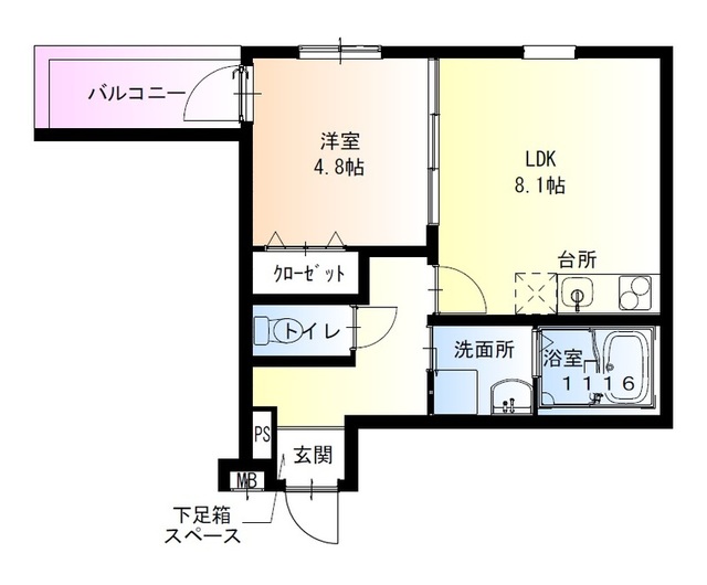 フジパレス吉田WESTの間取り