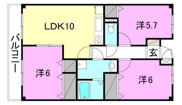 松山市保免西のマンションの間取り