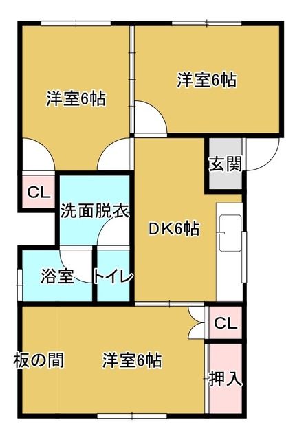 第二コーポ越路の間取り