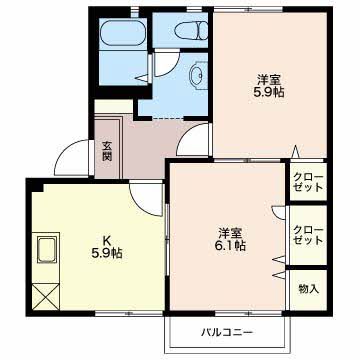 新城市富永のアパートの間取り